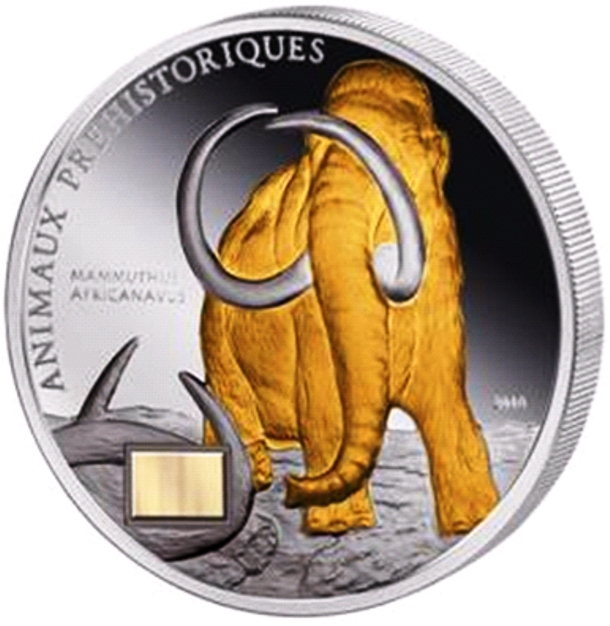 Ivory Coast Coins With Mammoth´s Fossils