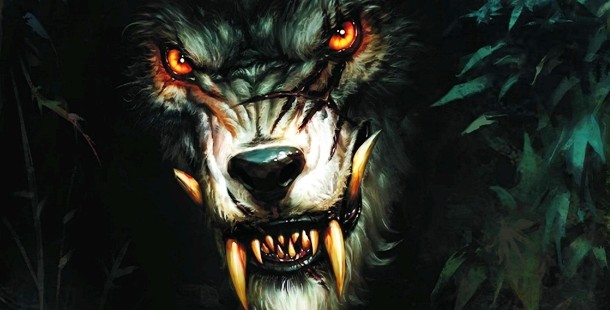 A wolf with sharp teeth