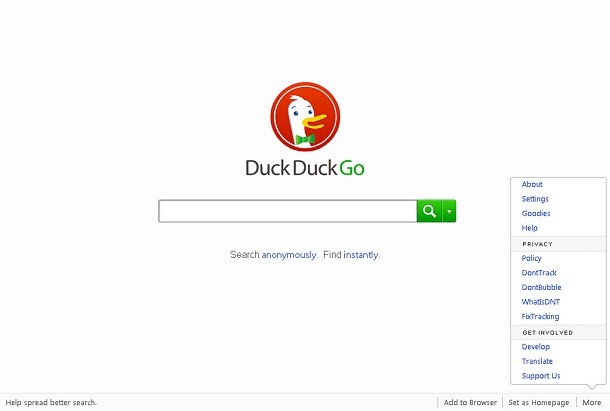 DuckDuckGo private browsing