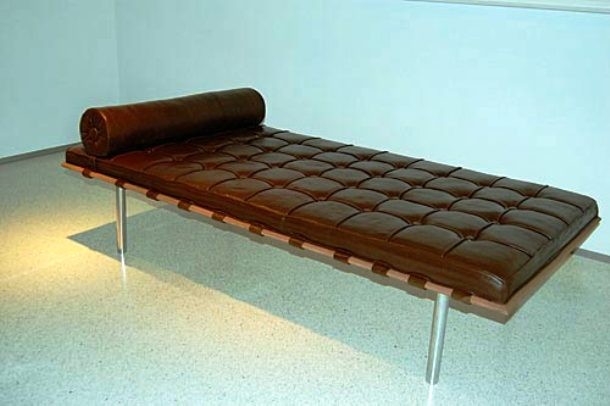 www.midcenturymodernfurniturethenandnow.com Mies-van-der-Rohe-Chocolate-Cake-Day-Bed-created-by-Leandro-Erlich