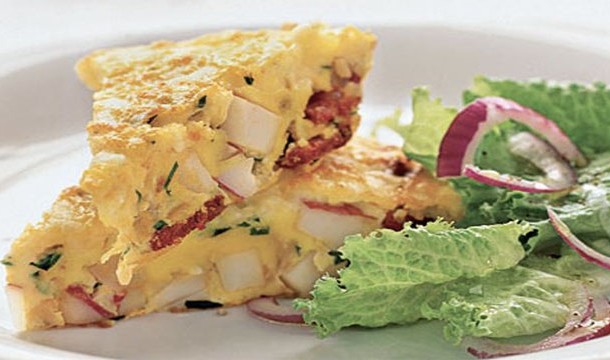 Spanish Omelet With Potatoes and Chorizo