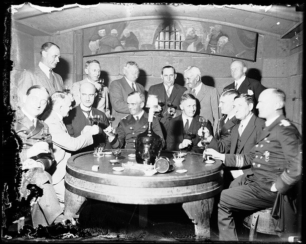 German naval officers drinking