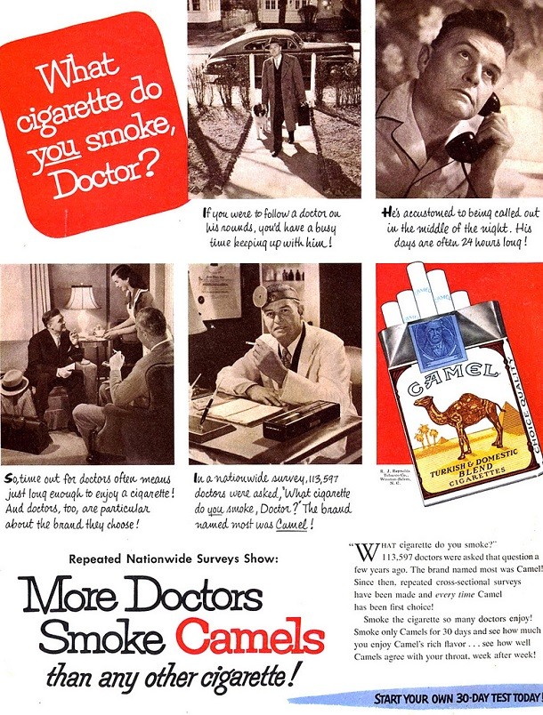 doctor smoking cigarette ad