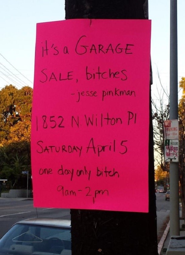 funny Garage sale sign