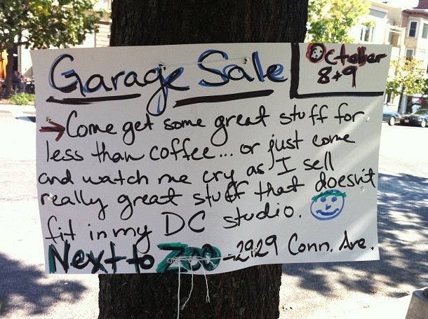 moving is hard garage sale sign