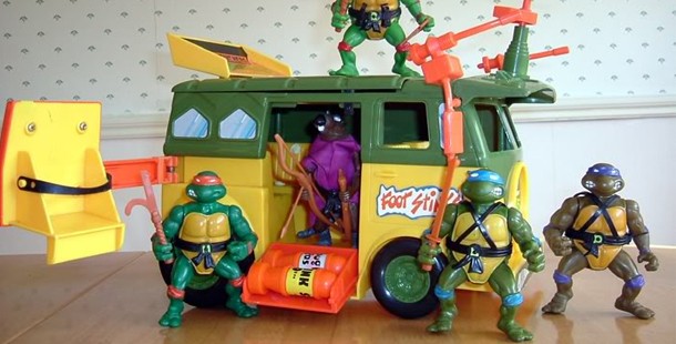a group of toys in a van