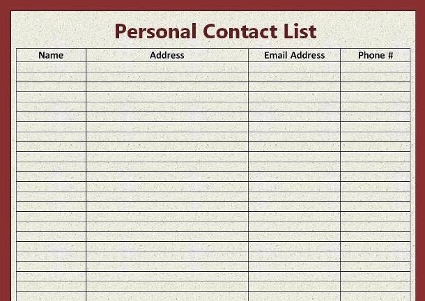 contact list