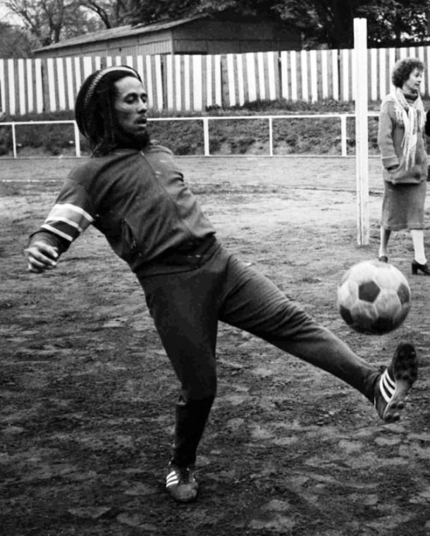 Bob Marley playing soccer
