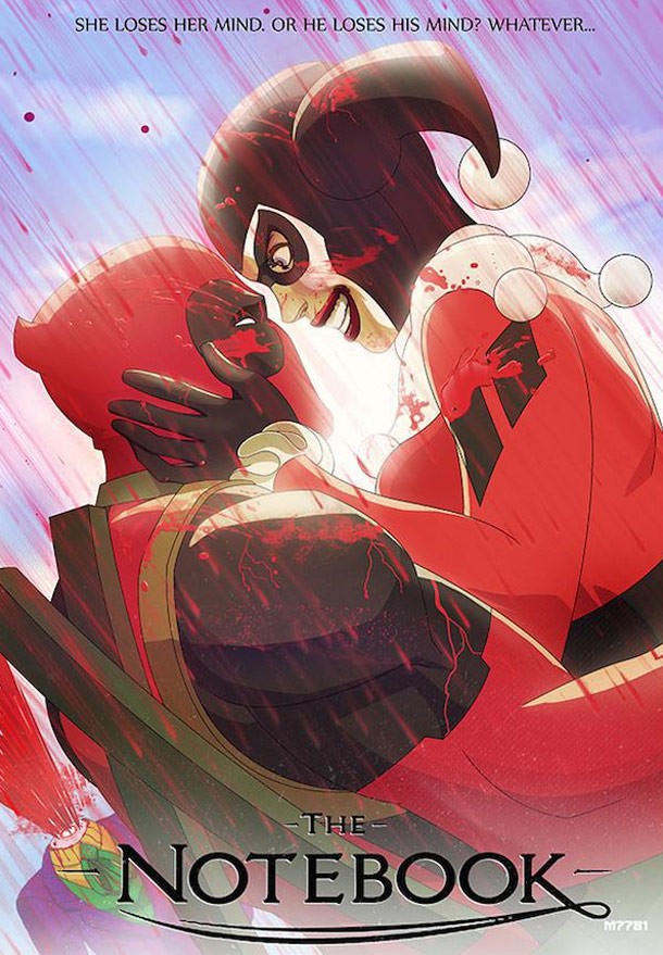 Deadpool and Harley Quinn the Notebook