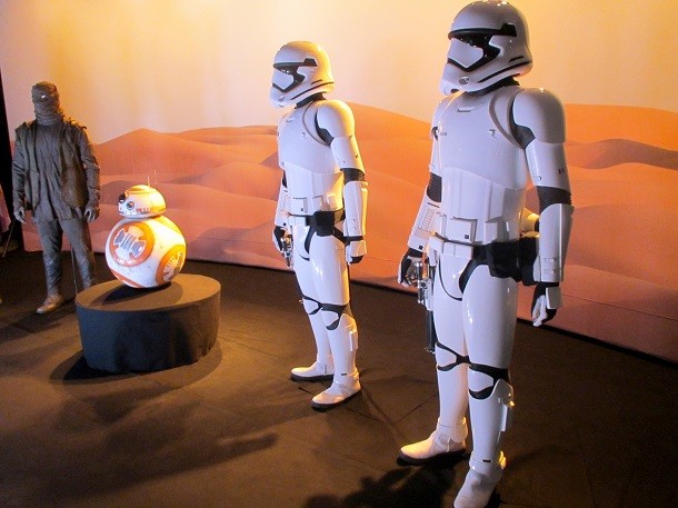 The_Force_Awakens_Exhibit with bb8 and storm troopers