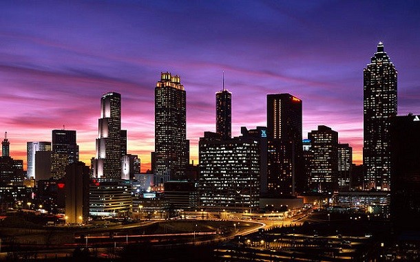 Atlanta,Georgia,downtown_skyline,dusk