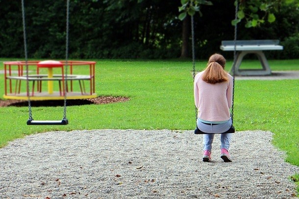 person alone on swing