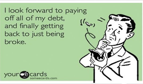 im looking forward to paying off my debt