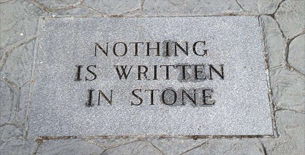 A stone with text on it