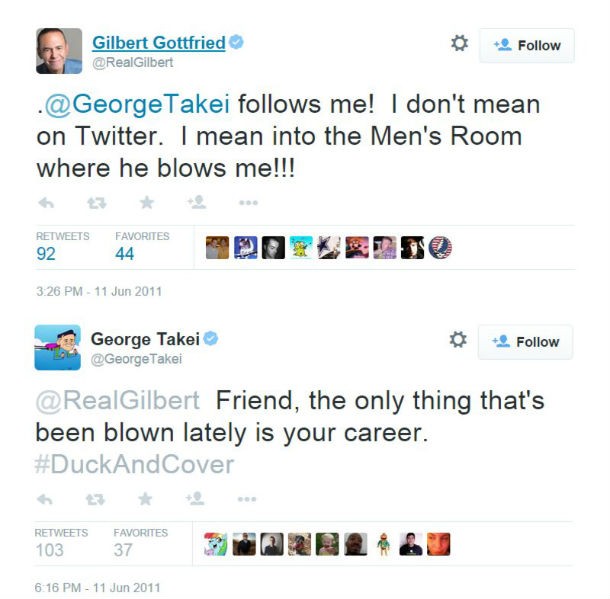 Gilbert Gottfried vs George Takei
