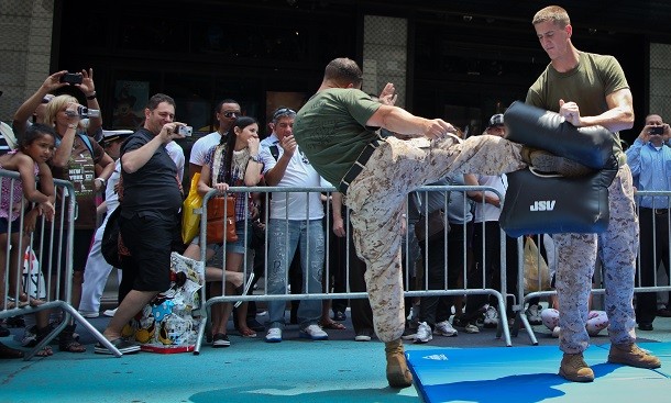 Martial_Art_Demo_during_Marine_Day_Times_Square,_May_27_-_Fleet_Week_New_York_2011