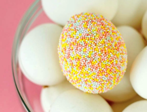 Sprinkles-dipped Easter eggs