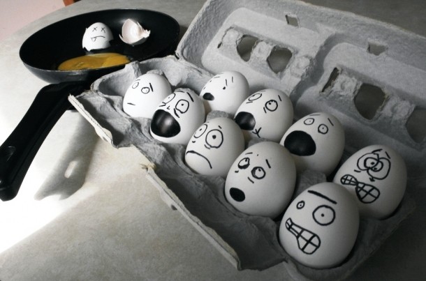 Scared Easter eggs