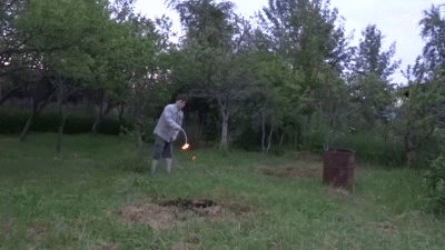 Firework fail in the woods