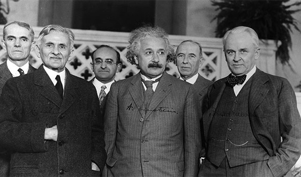 Albert Einstein in a group photo
