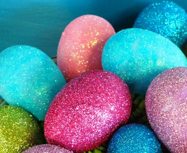 Glittered Easter eggs