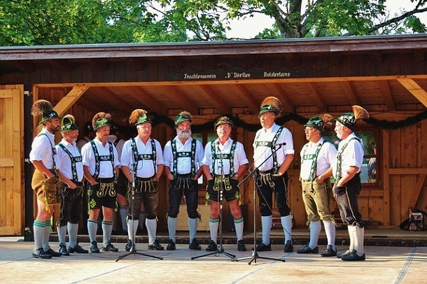 men in traditional german dress