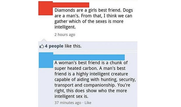 diamonds are a girls best friend, dogs are a mans