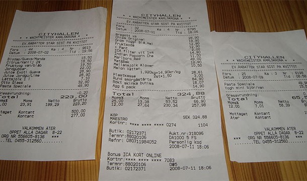 Keep all of your receipts or make your own and at the end of the day list your expenditures