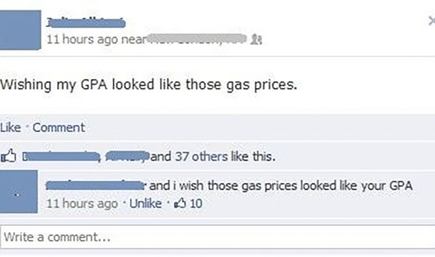 wishing my GPA looked like those gas prices