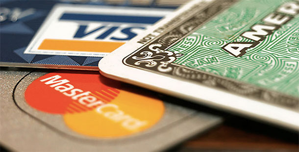 Close up of credit cards