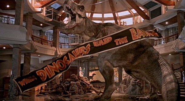 when dinosaurs ruled the earth sign - jurassic park