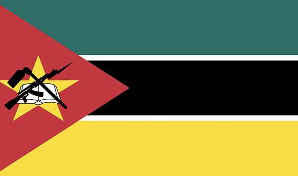 The flag of Mozambique has an AK-47 on it.