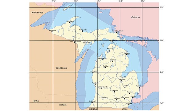 In Michigan you are always within 6 miles of freshwater thanks to the state's 65,000 lakes. Furthermore, you are never farther than 85 miles from one of the Great Lakes