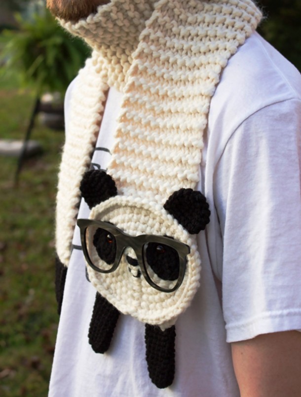 Hipster panda scarf