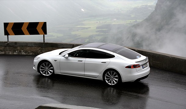 Because the Tesla Model S doesn't produce any emissions, it is tested on an indoor track