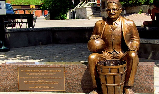 James Naismith, the inventor of basketball, is the only coach in University of Kansas history to have a losing career