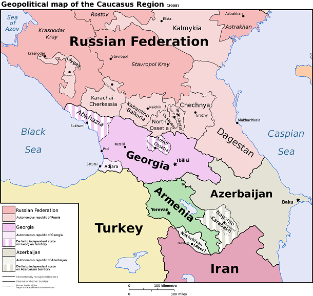 Caucasus-political map