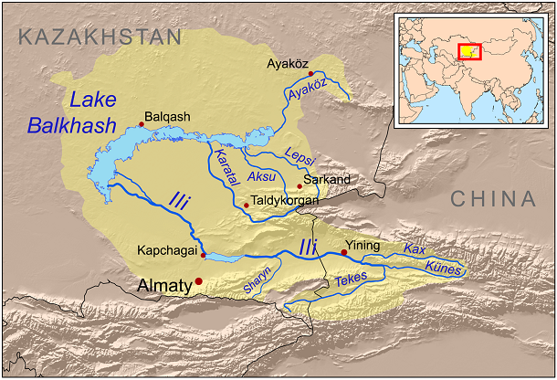 Lake balkhash basin map