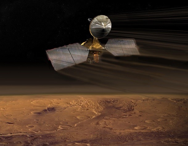 Mars Reconnaissance Orbiter with Aerobrake