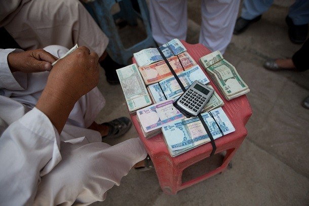 Money changer in Afghanistan