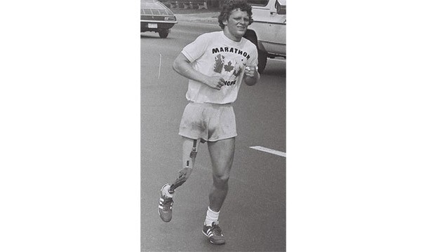 Terry Fox, a 21 year old Canadian who had lost his leg to cancer ran all the way across Canada in order to raise cancer awareness. He died shortly afterwards when the cancer spread to his lungs