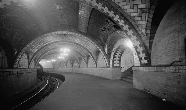 There is an abandoned subway station under the City Hall in New York that you can see as you pass by on the 6 train