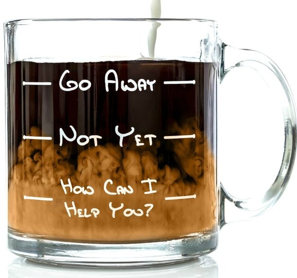 Funny glass coffee cup