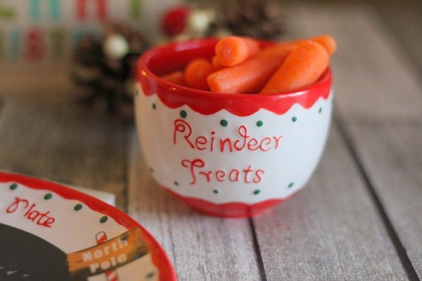 carrots in a bowl as reindeer treats