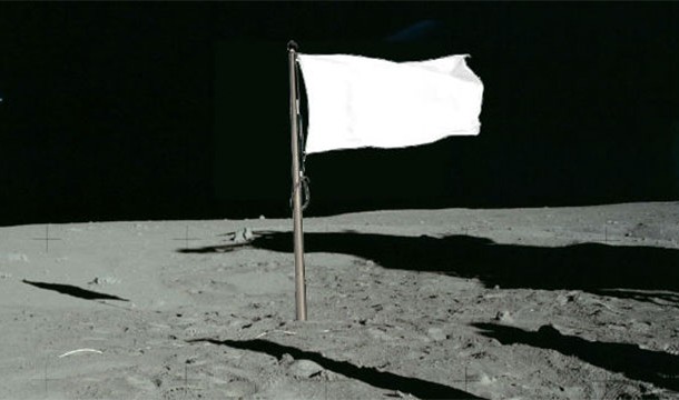 The American flags placed on the moon have all been bleached white due to radiation from the Sun