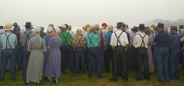 group of amish people
