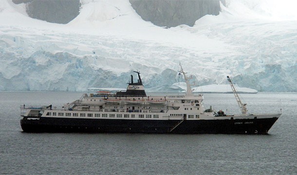 An abandoned Russian cruise ship has been adrift in the North Atlantic since 2013 (Lyubov Orlova)