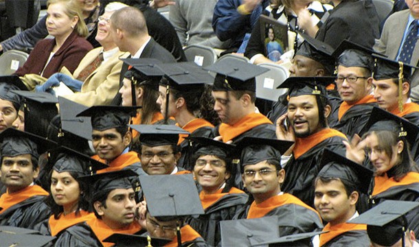 Most foreign students come from India, China, and South Korea
