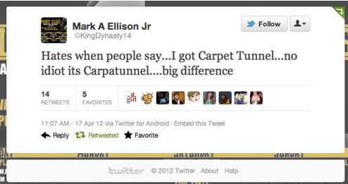 Hate when people say carpet tunnel
