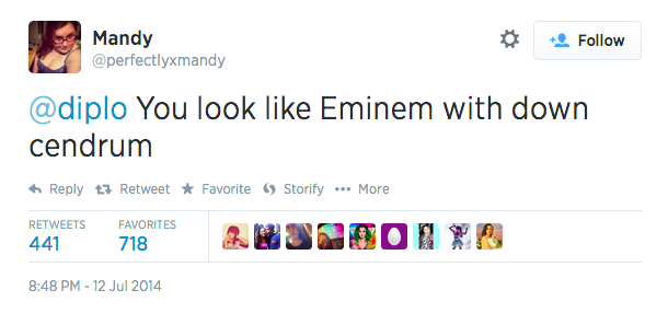 You look like Eminem with down cendrum